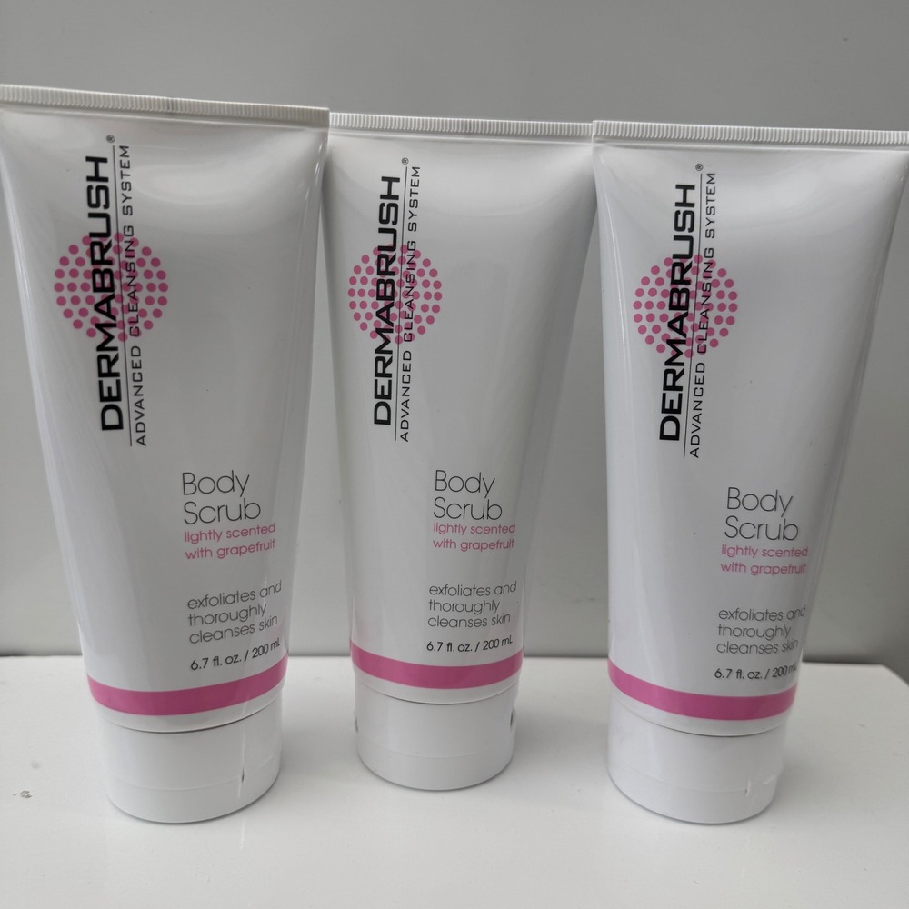 DERMABRUSH Advanced Cleansing Body Scrub Lightly Scented Grapefruit 6.7oz SET 3